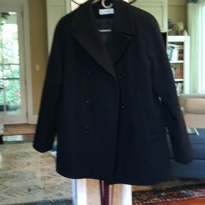 Black double-breasted Calvin Klein wool jacket